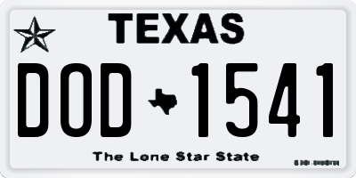 TX license plate DOD1541