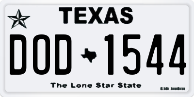 TX license plate DOD1544
