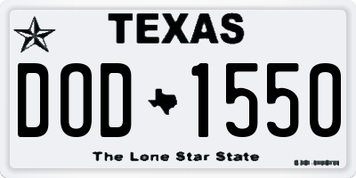 TX license plate DOD1550