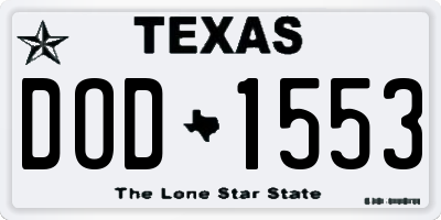 TX license plate DOD1553