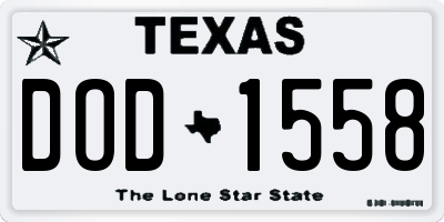 TX license plate DOD1558
