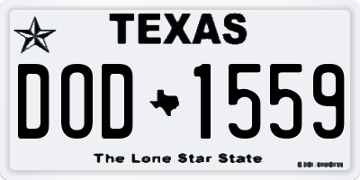 TX license plate DOD1559