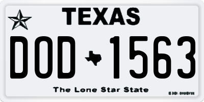 TX license plate DOD1563