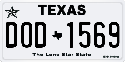 TX license plate DOD1569