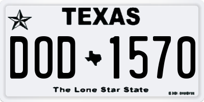 TX license plate DOD1570