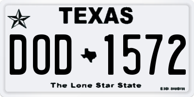 TX license plate DOD1572
