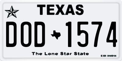 TX license plate DOD1574