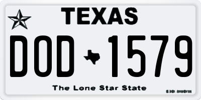 TX license plate DOD1579