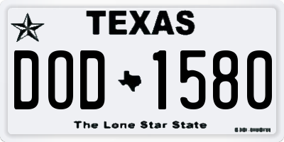 TX license plate DOD1580