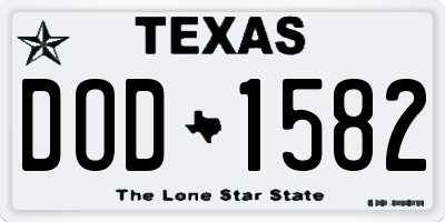 TX license plate DOD1582