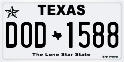 TX license plate DOD1588