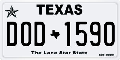 TX license plate DOD1590
