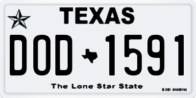 TX license plate DOD1591