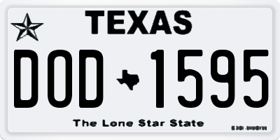 TX license plate DOD1595