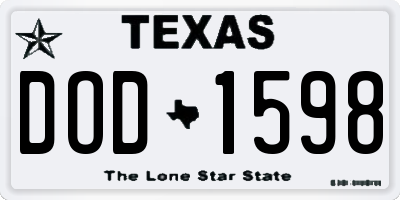 TX license plate DOD1598