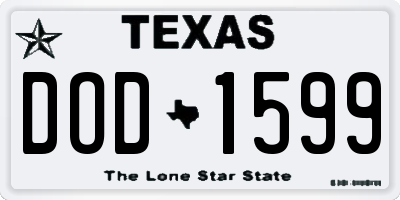 TX license plate DOD1599
