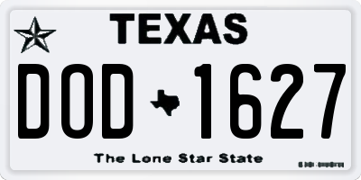 TX license plate DOD1627