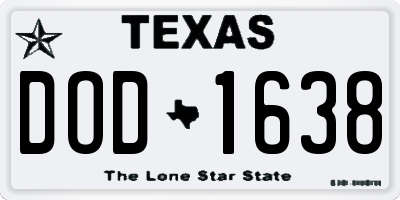 TX license plate DOD1638