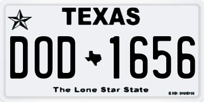TX license plate DOD1656