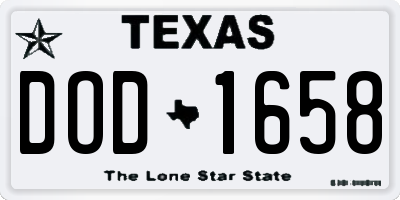 TX license plate DOD1658