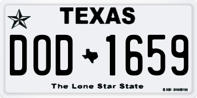 TX license plate DOD1659
