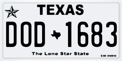 TX license plate DOD1683