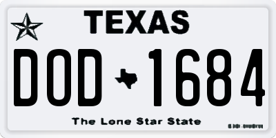 TX license plate DOD1684