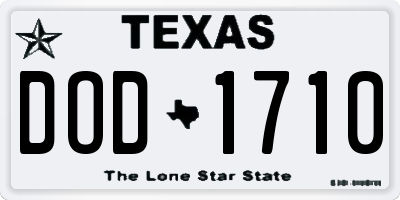 TX license plate DOD1710
