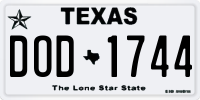 TX license plate DOD1744