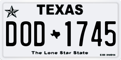 TX license plate DOD1745