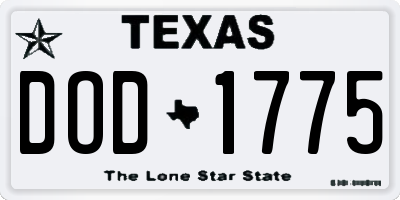TX license plate DOD1775