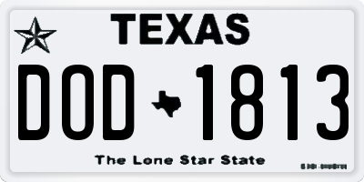TX license plate DOD1813