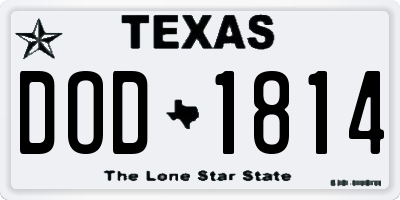 TX license plate DOD1814