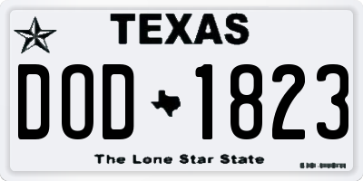 TX license plate DOD1823