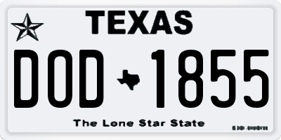 TX license plate DOD1855