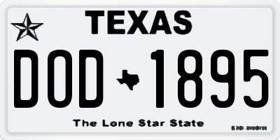 TX license plate DOD1895