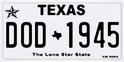 TX license plate DOD1945