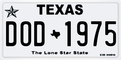TX license plate DOD1975