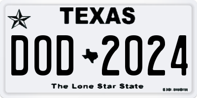 TX license plate DOD2024