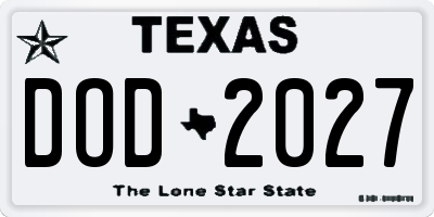TX license plate DOD2027