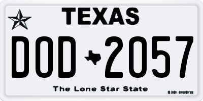 TX license plate DOD2057