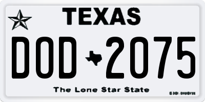 TX license plate DOD2075