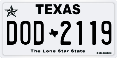 TX license plate DOD2119