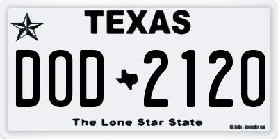 TX license plate DOD2120