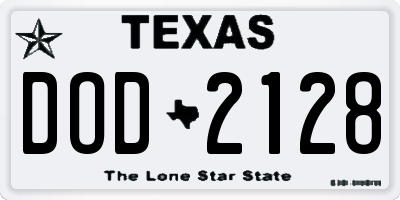 TX license plate DOD2128