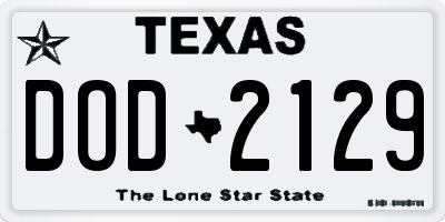 TX license plate DOD2129