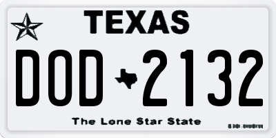 TX license plate DOD2132
