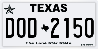 TX license plate DOD2150