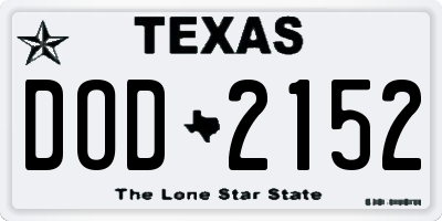 TX license plate DOD2152