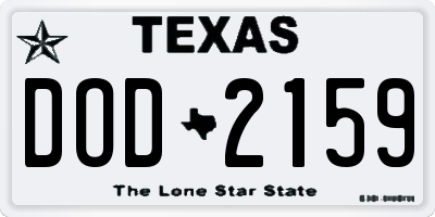 TX license plate DOD2159